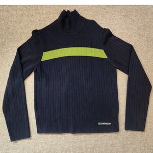 VTG Abercrombie & Fitch 92 Vintage Sweater Turtleneck Navy Men's Size Large